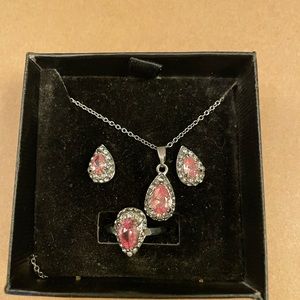 Necklace and earrings and ring teardrop